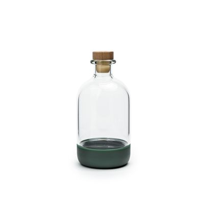 15oz Basil Green Short Infusing Bottle with Lid &amp; Pour Spout