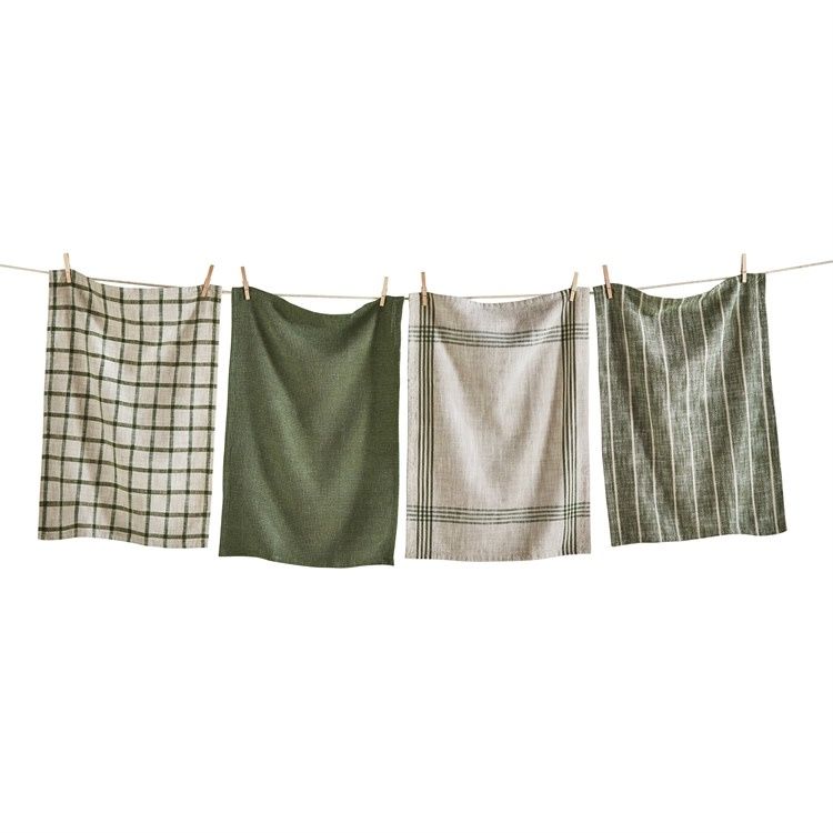 Canyon Olive Dishtowels, set of 4