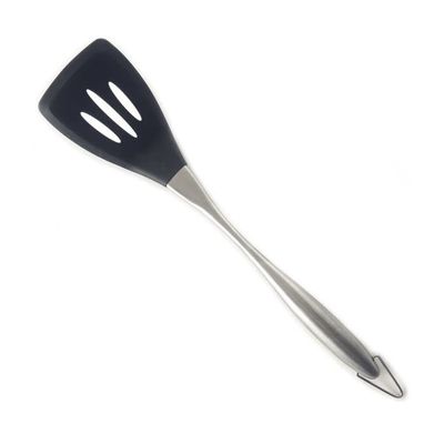 Silicone Offset Slotted Turner/Spatula with Stainless Steel Handle