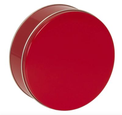 7x2.5" Red Cookie Tin, 2lb capacity