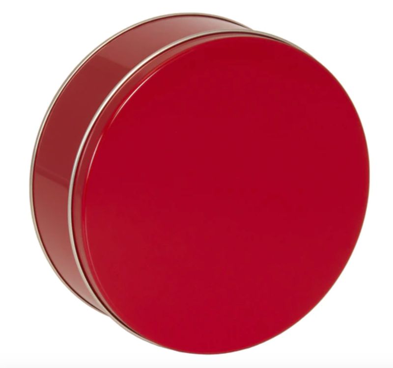 7x2.5" Red Cookie Tin, 2lb capacity