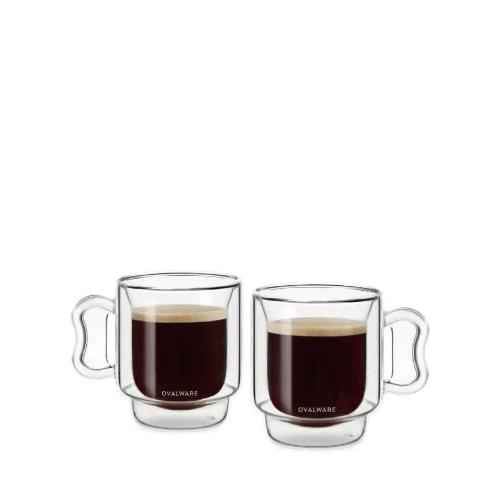 Stackable Espresso Double Wall Glasses, set of 2
