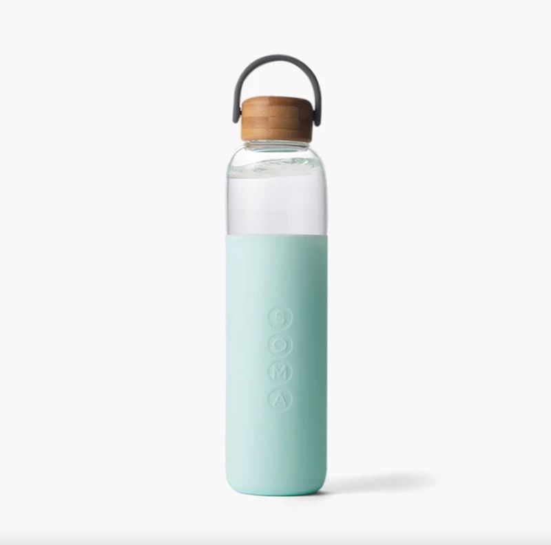 Mint Green 25oz Glass Water Bottle