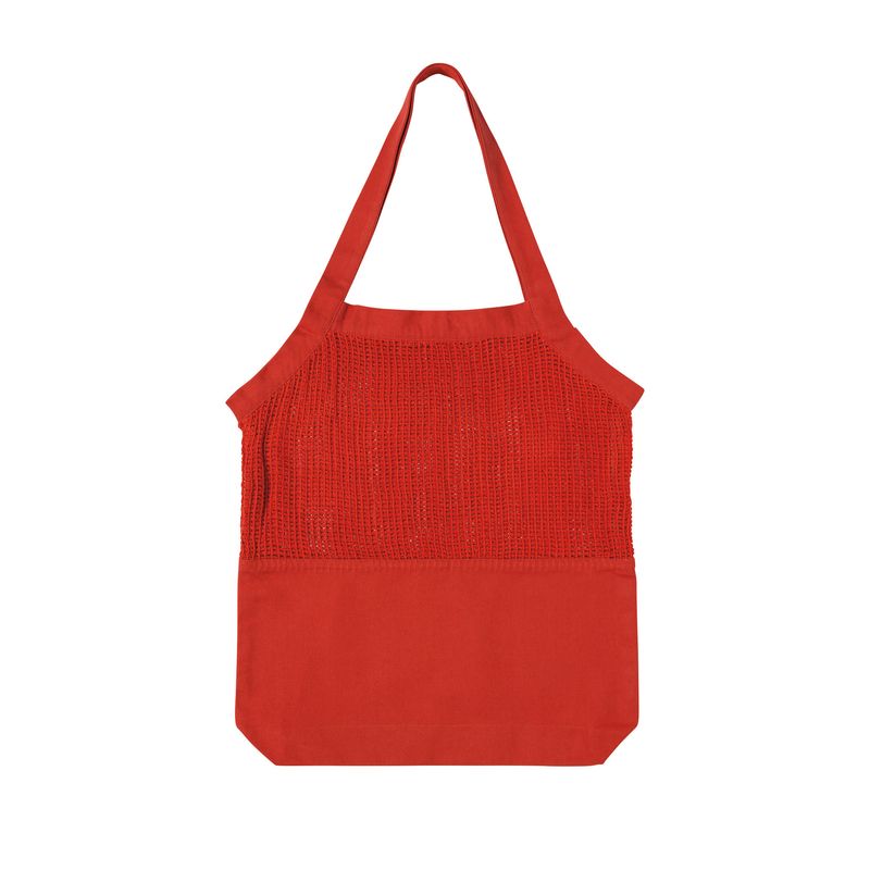 Clay Red Woven Mesh Market Tote