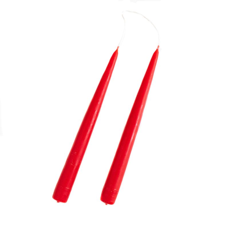 9" Holly Red Candles, set of 2