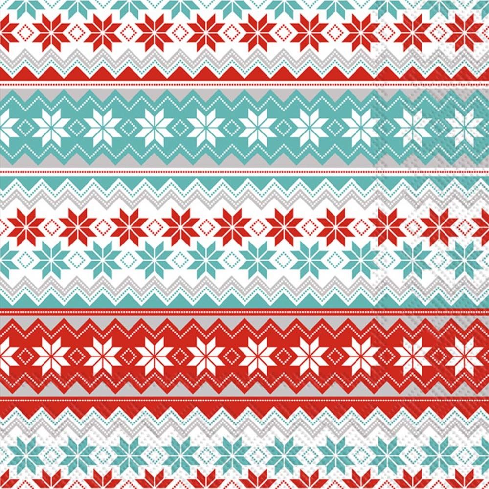 Reindeer Stripe Luncheon Napkins, set of 20