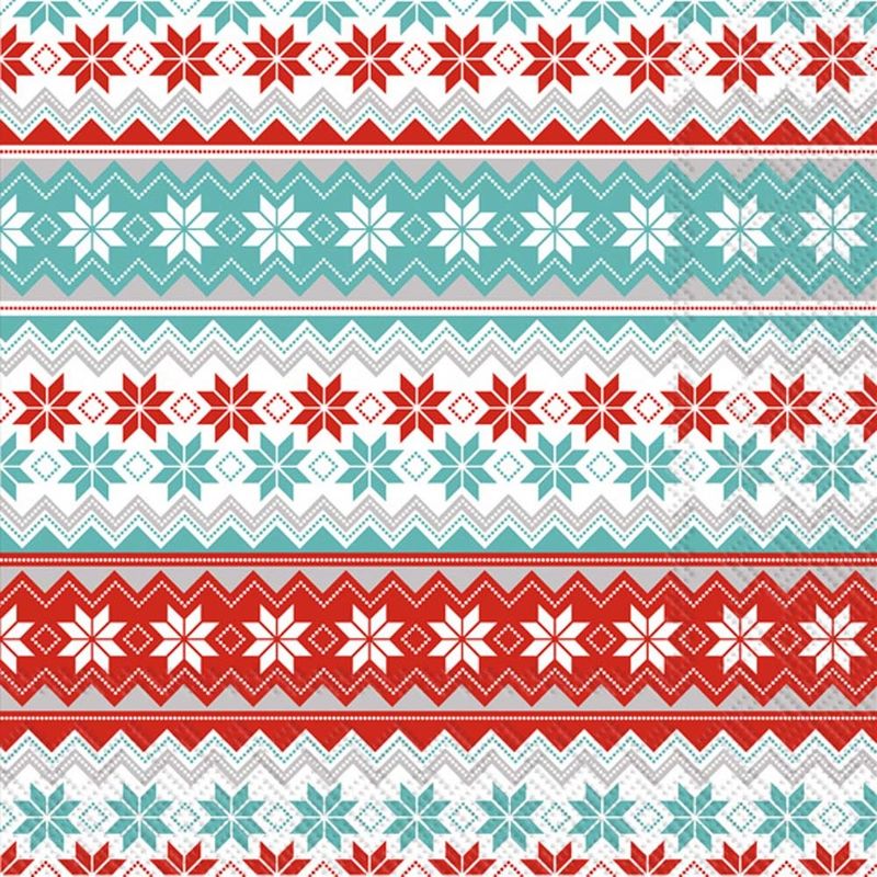 Reindeer Stripe Luncheon Napkins, set of 20