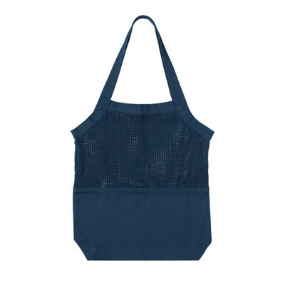 Midnight Blue Woven Mesh Market Tote