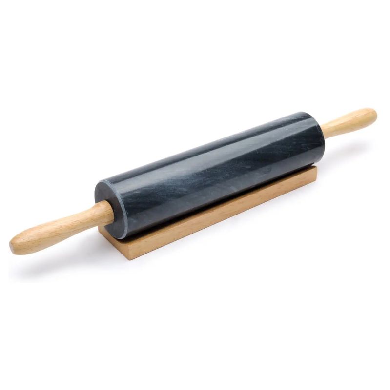 Black Marble Rolling Pin with Base