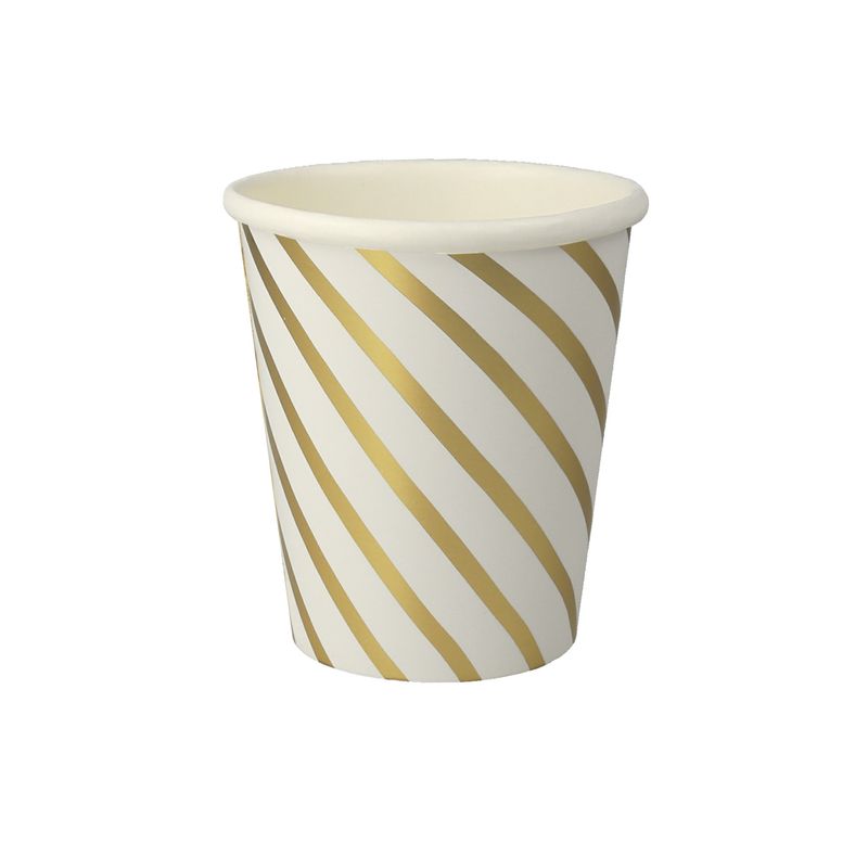 Gold Swirl Paper Cups, set of 8