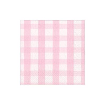 Pink Gingham Cocktail Napkins