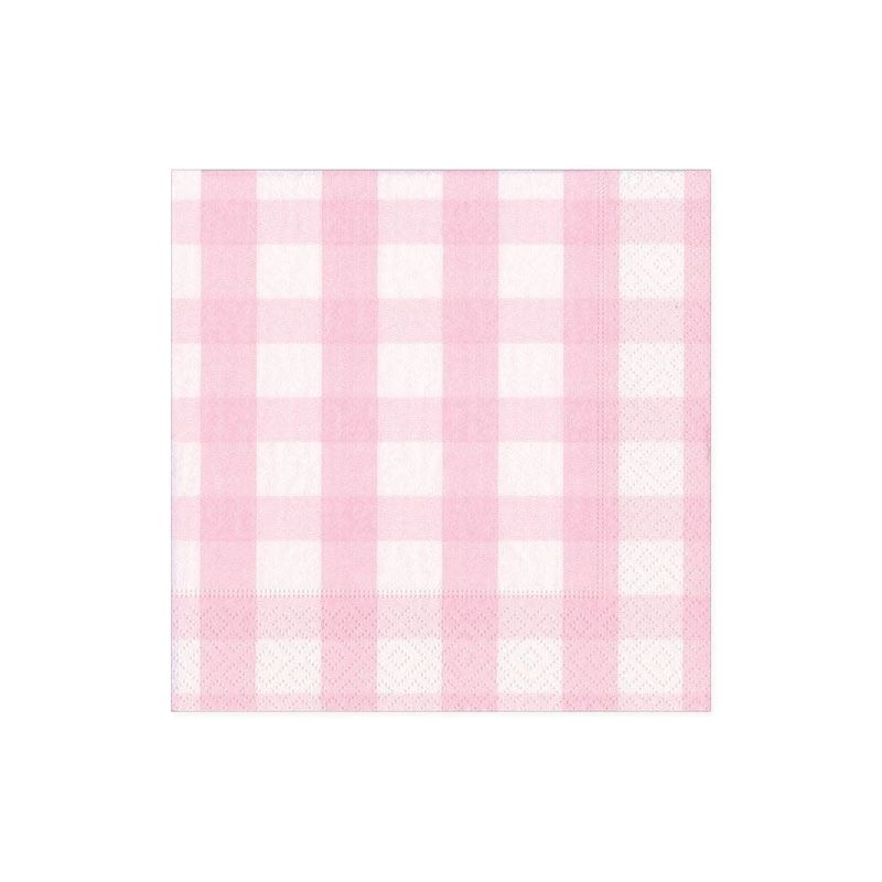 Pink Gingham Cocktail Napkins