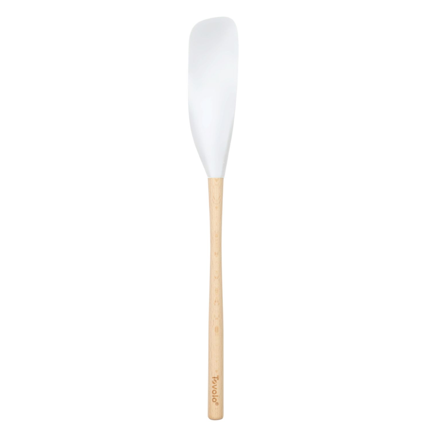 White Silicone Jar Scraper with Wood Handle