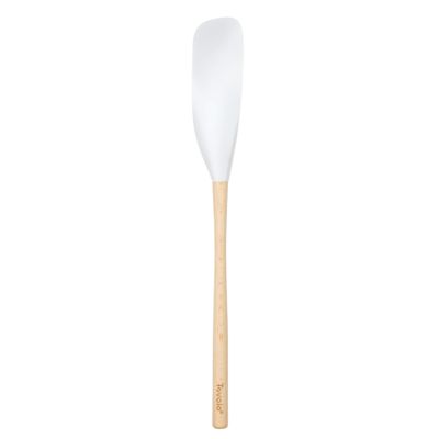 White Silicone Jar Scraper with Wood Handle