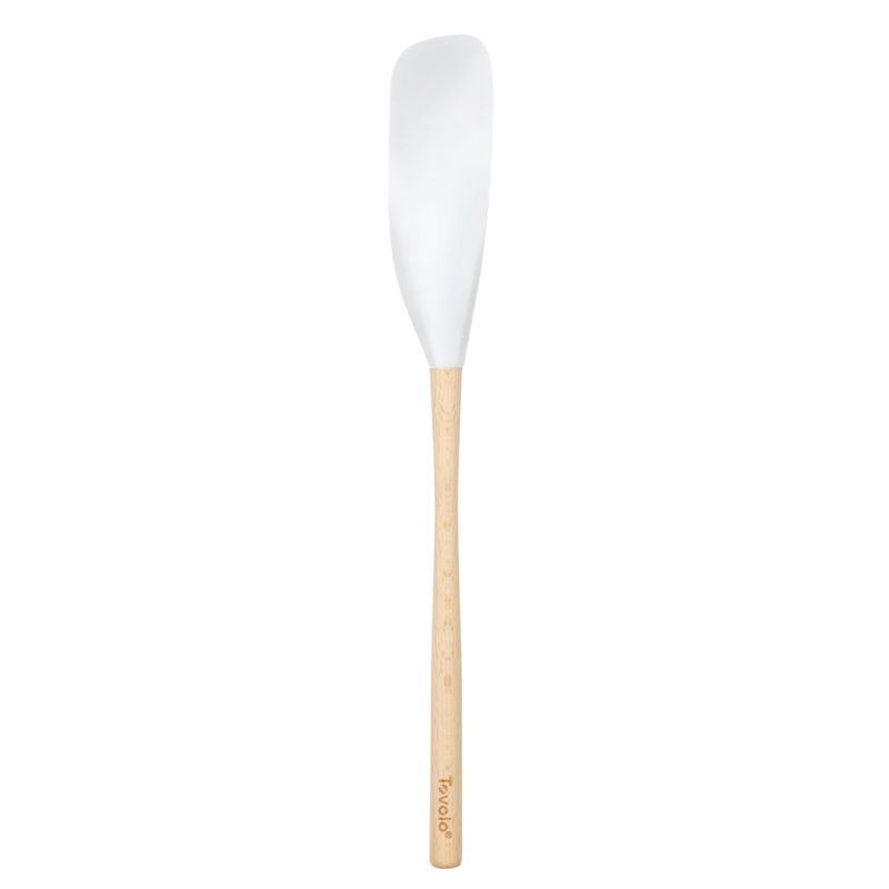 White Silicone Jar Scraper with Wood Handle