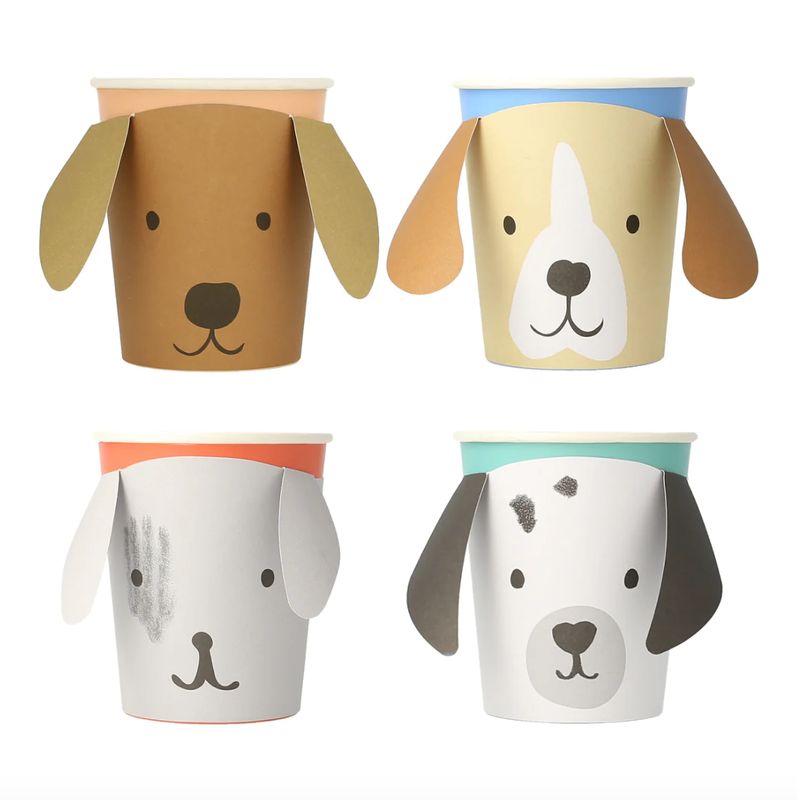 Puppy Paper cups, set of 8