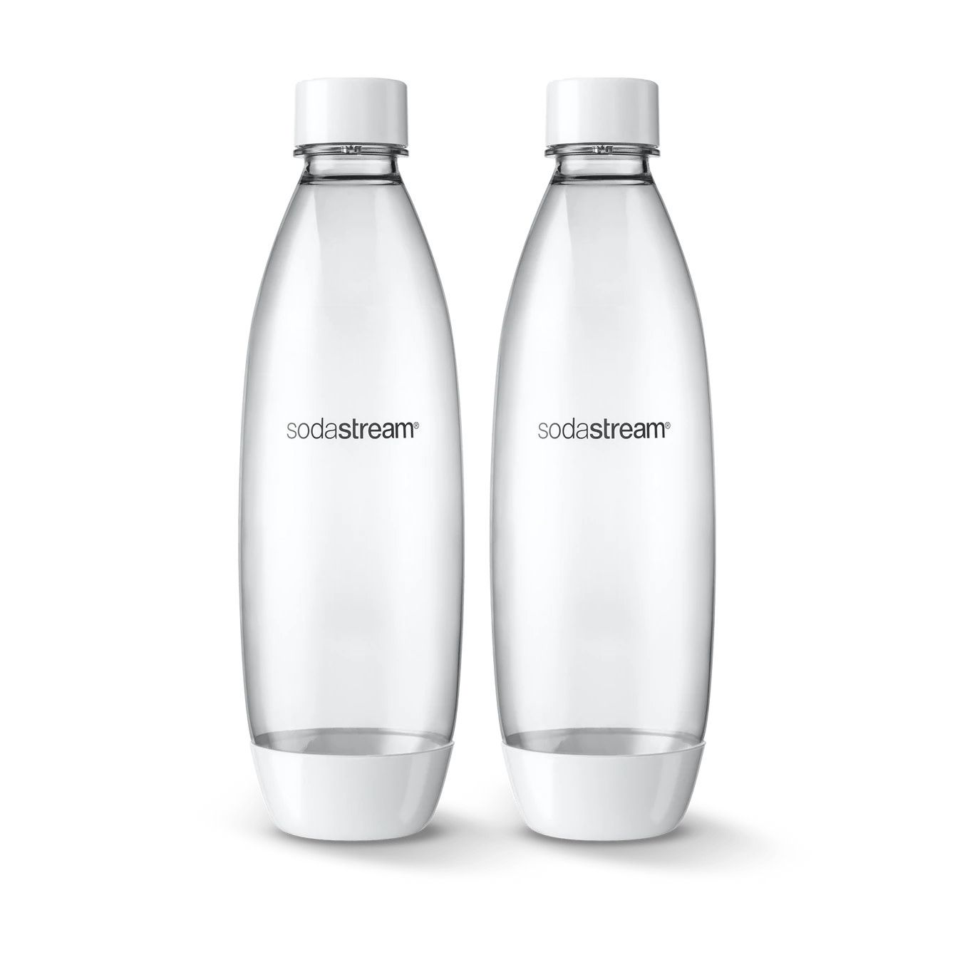 Dishwasher Safe Slim White Sodastream Bottles, set of 2