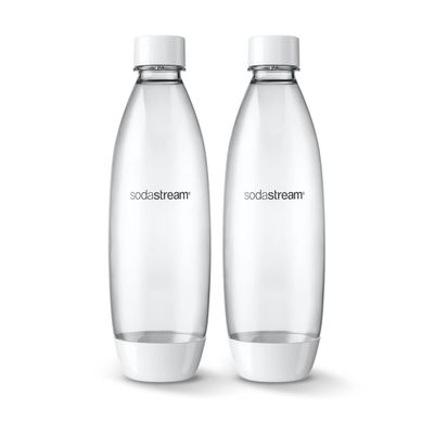 Dishwasher Safe Slim White Sodastream Bottles, set of 2