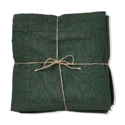 Dark Green Slub Napkins. set of 4