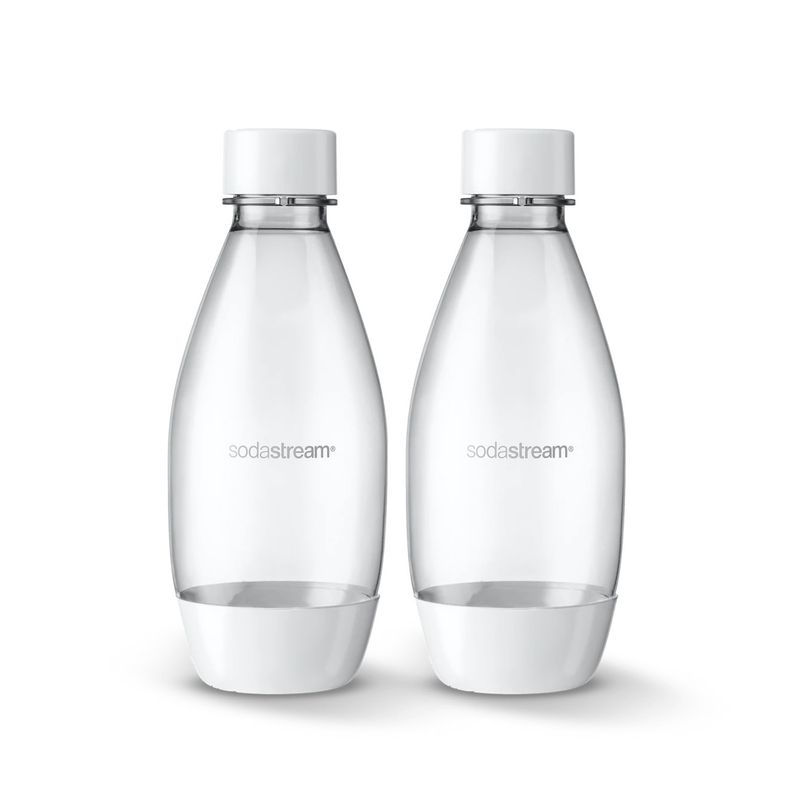 0.5 liter White Dishwasher Safe Sodastream Bottles, set of 2