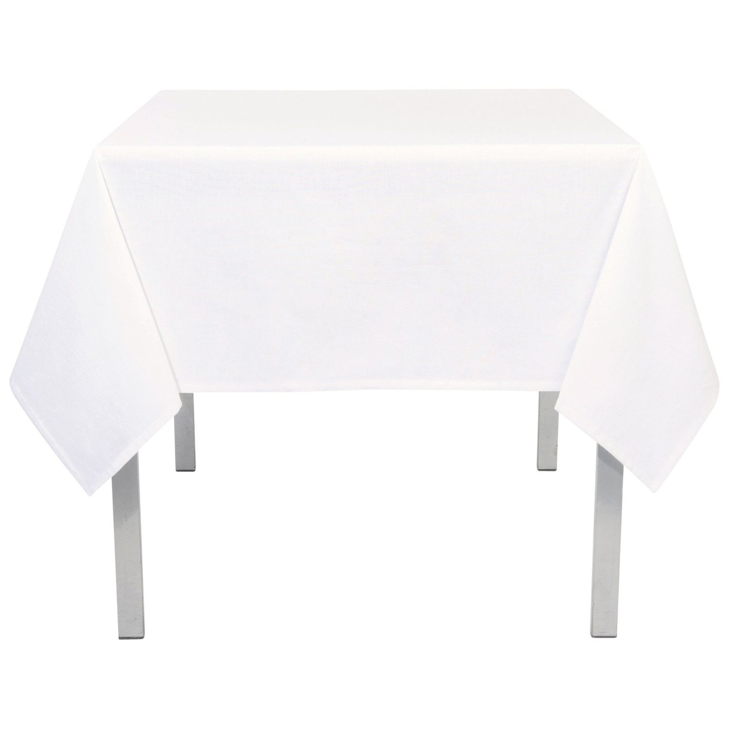 60x90" White Cotton Tablecloth