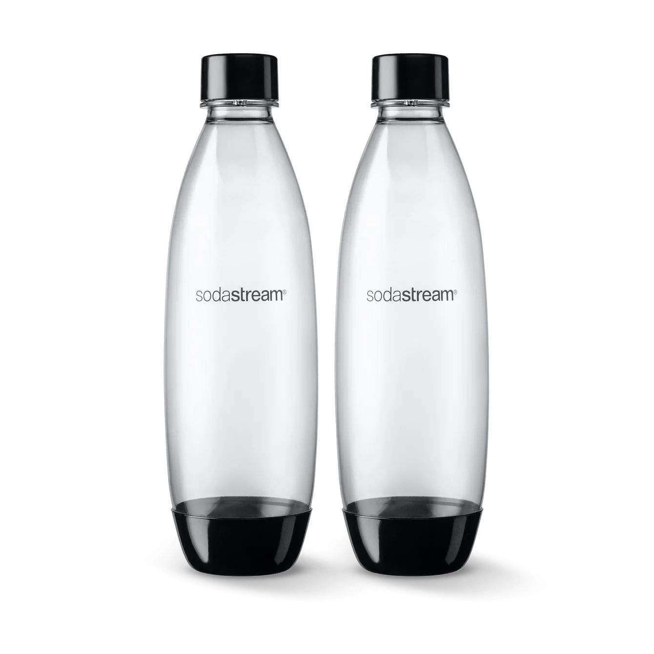 1 liter Slim Black Dishwasher Safe Sodastream Bottles, set of 2
