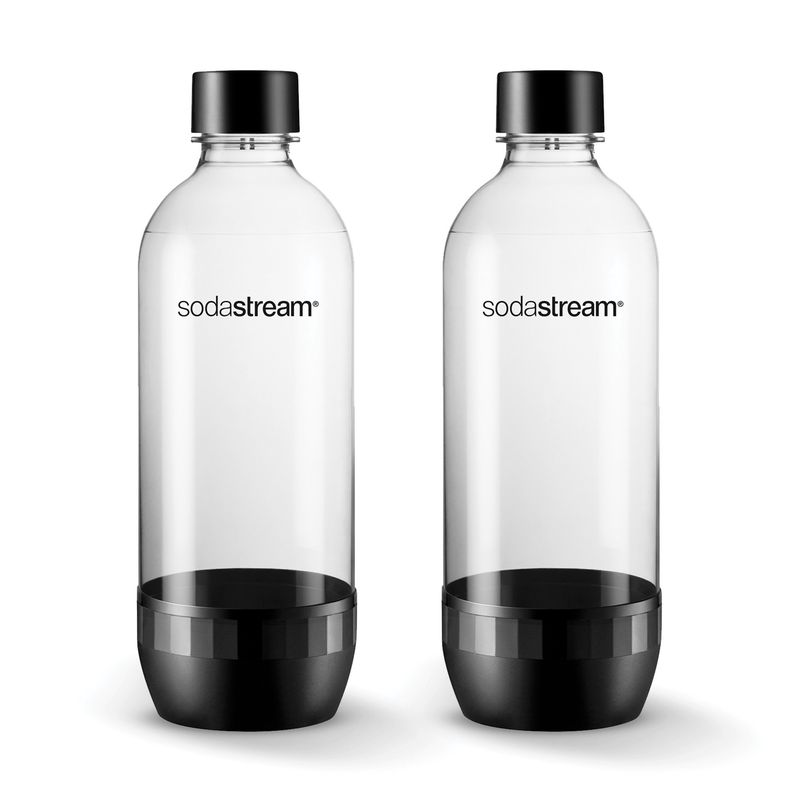 1 liter Black Sodastream Bottles, set of 2
