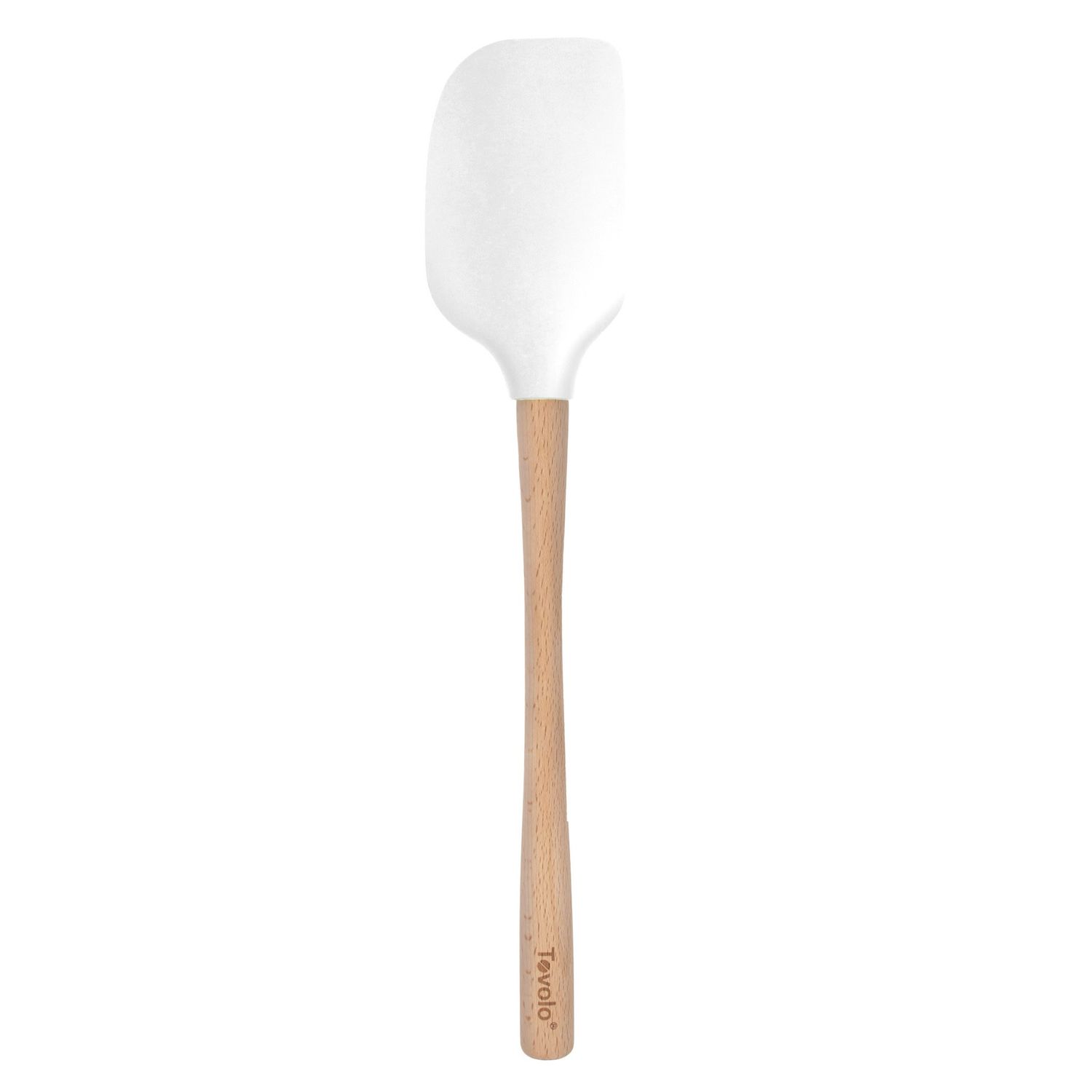 White Silicone Spatula with Wood Handle