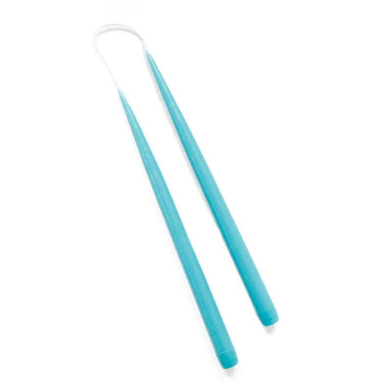 13" Turquoise Candles, set of 2