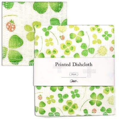 Japanese Clover Printed Dishcloth