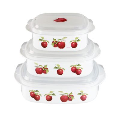 Apples (Microwave Safe) Tupperware, set of 3