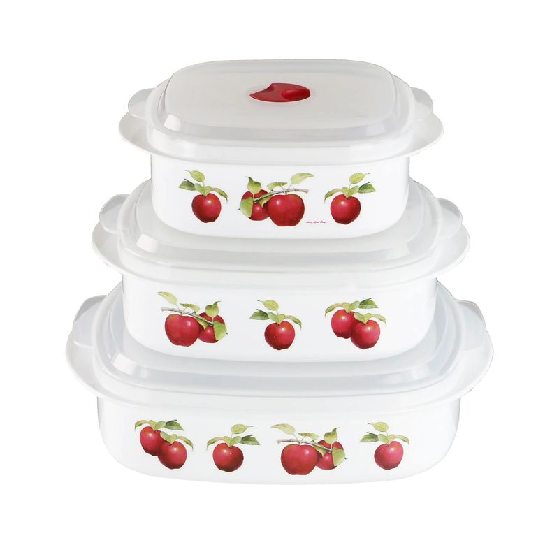 Apples (Microwave Safe) Tupperware, set of 3