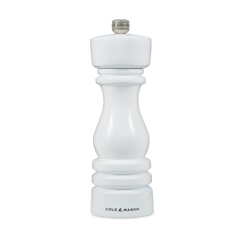 7" White Gloss Pepper Mill
