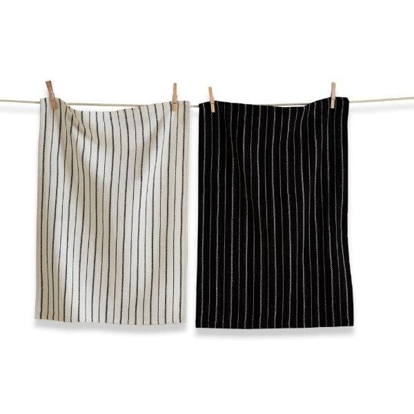 Black Tie Stripe Dishtowels, set of 2