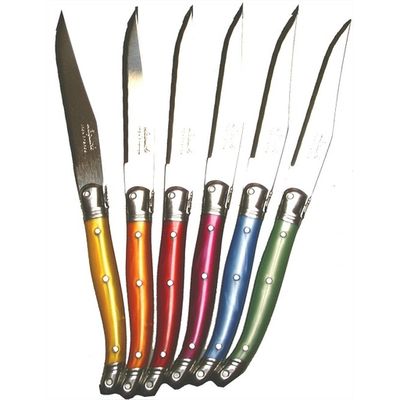 Multi-Colored Laguiole Steak Knives, set of 6