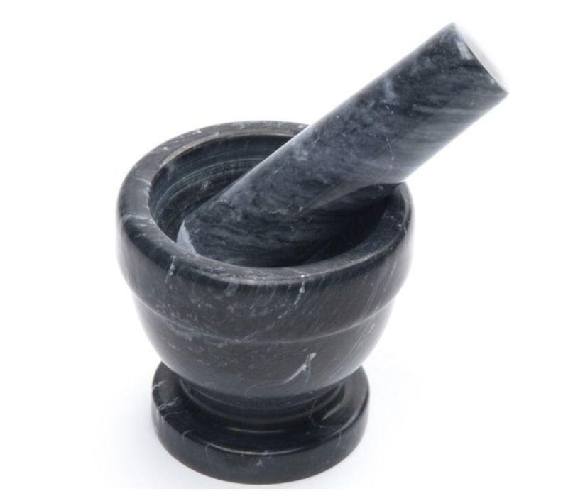 Mortar &amp; Pestle, Black Marble