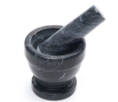 Mortar &amp; Pestle, Black Marble