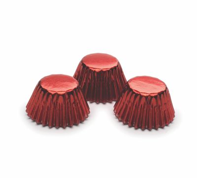 Red Foil Petit Four Baking Cups