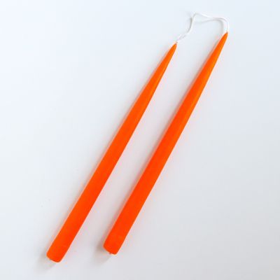 13" Tangerine Candles, set of 2