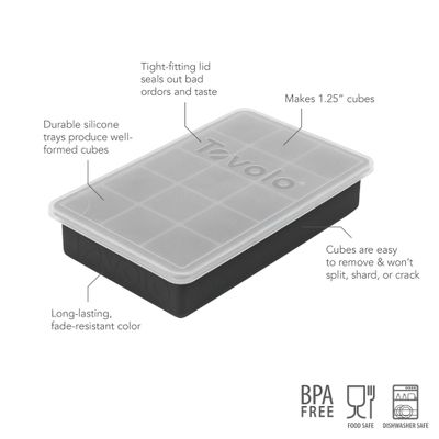 Tovolo Charcoal Ice Cube Tray with Lid