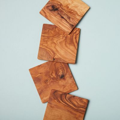Olive Wood Coasters, set of 4
