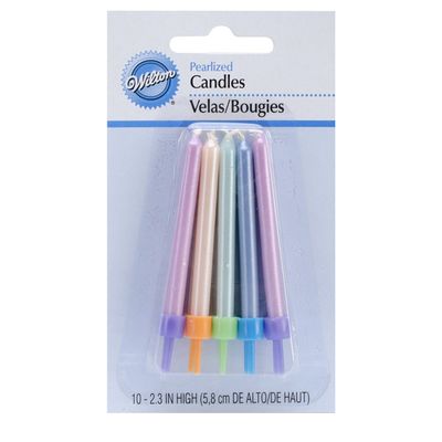 Wilton Pearlized Birthday Candles, set of 10