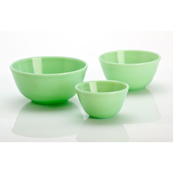 Mosser Glass Jadeite Mixing Bowls, set of 3