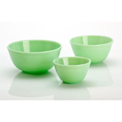Mosser Glass Jadeite Mixing Bowls, set of 3