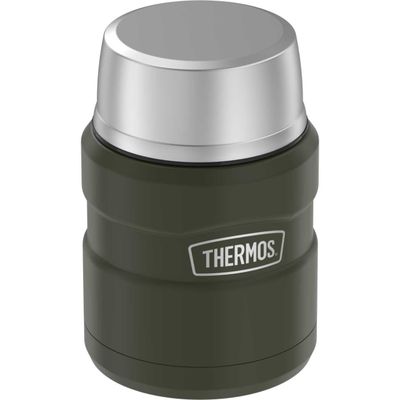 16oz Matte Green Food Jar with Spoon