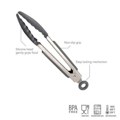 Tovolo Charcoal Silicone Mini Tongs