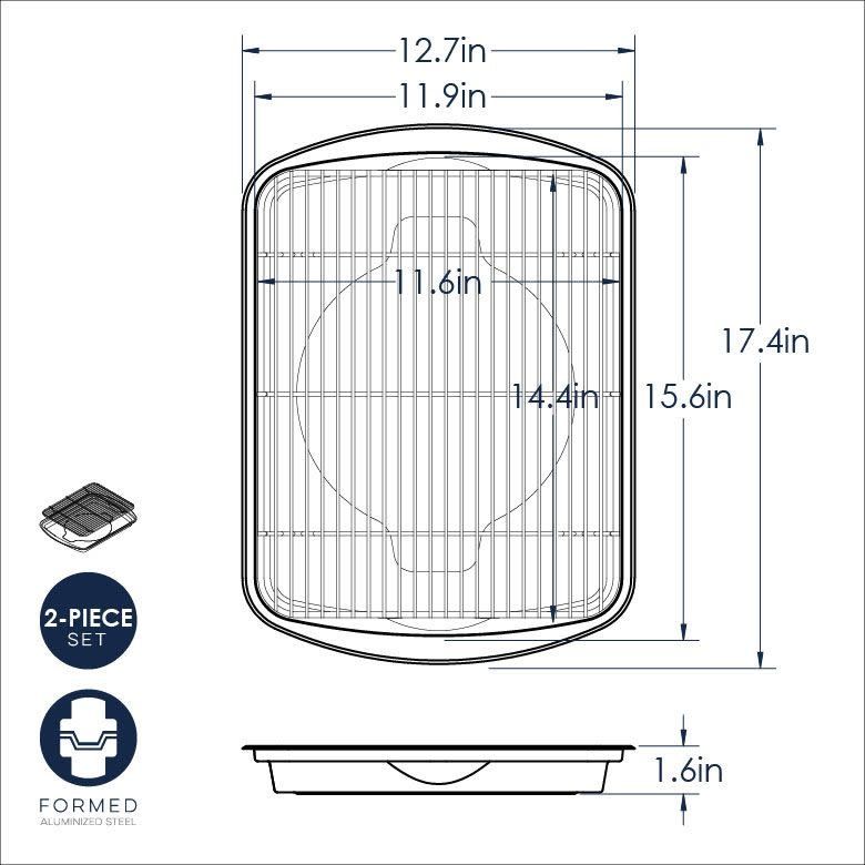 15.6x11.6" Baking Tray With Carbon Steel Rack