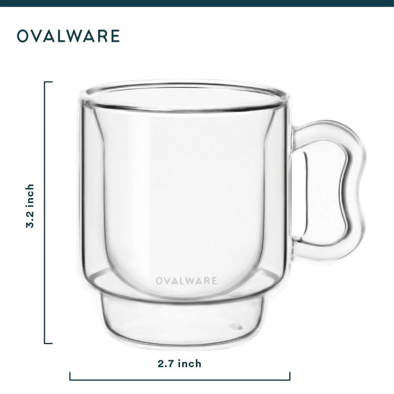 Stackable Espresso Double Wall Glasses, set of 2