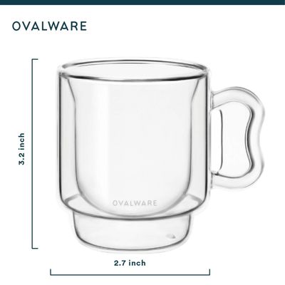 Stackable Espresso Double Wall Glasses, set of 2