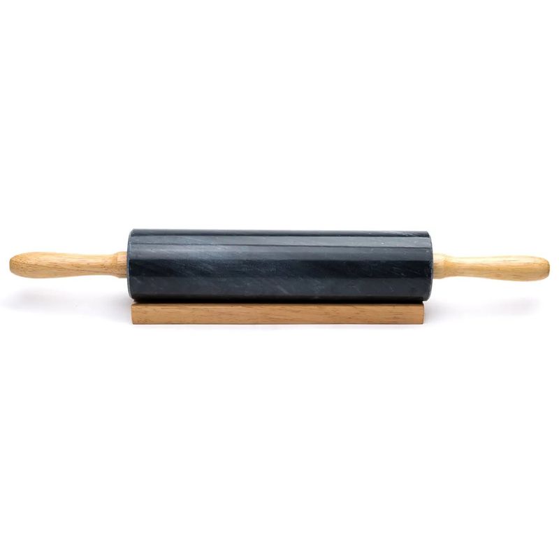 Black Marble Rolling Pin with Base